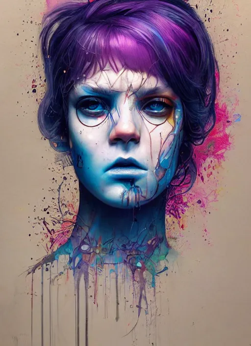 Prompt: beautiful portrait of lofi cyberpunk ditto, by Tristan Eaton, Stanley Artgermm, Tom Bagshaw, Greg Rutkowski, Carne Griffiths. trending on DeviantArt, face enhance, hyper detailed, trending on Artstation, 8k, masterpiece, graffiti paint, fine detail, full of color, intricate detail, golden ratio illustration