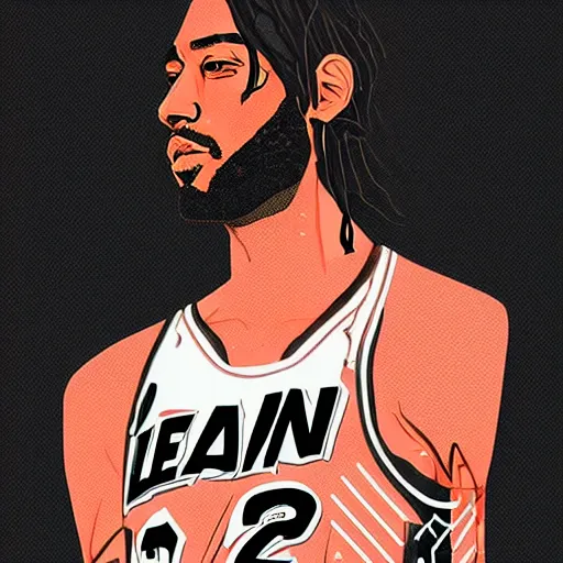 Image similar to a dreamy portrait of kawhi leonard by conrad roset, cybernetically enhanced, hyperdetailed, cyberpunk, cool, trending on artstation