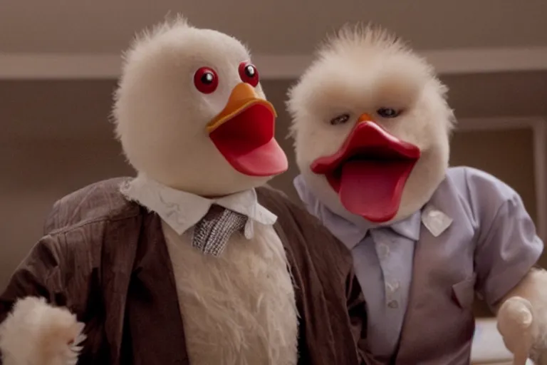 Image similar to still image of howard the duck in the sopranos.