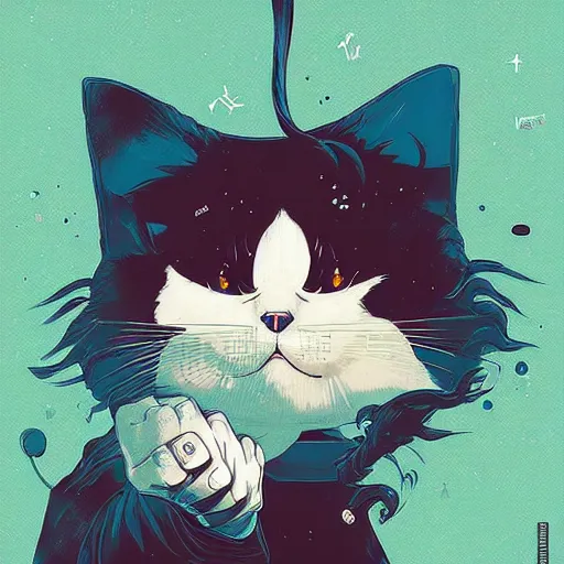 Image similar to delirium anime cat face portrait by petros afshar, tom whalen, laurie greasley, by greg rutkowski