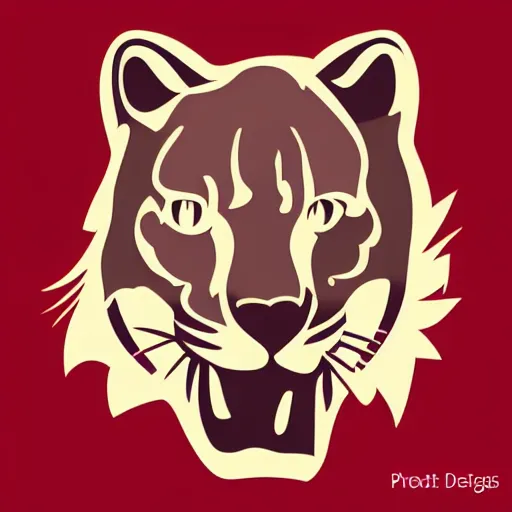 Image similar to photoshop vector design logo concept of a cougar