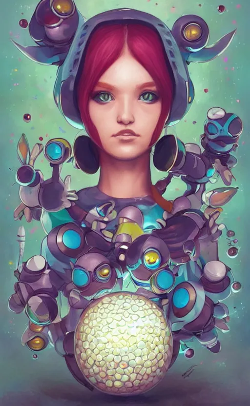 Prompt: lofi BioPunk Pokemon Togepi portrait Pixar style by Tristan Eaton_Stanley Artgerm and Tom Bagshaw,