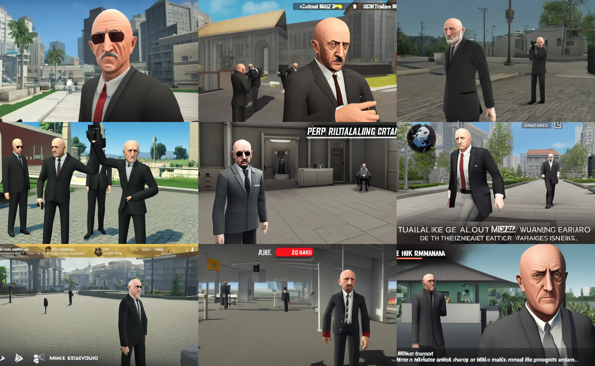Prompt: mike ehrmantraut in hitman go mobile game in game screenshot
