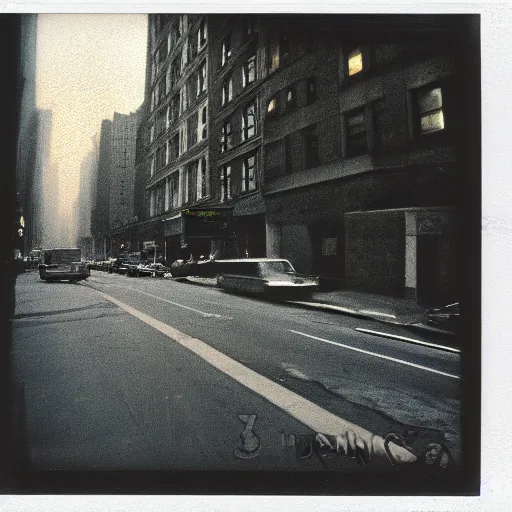 Image similar to New York City 1977, seedy streets, Polaroid
