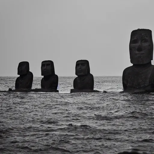 Image similar to Moai at the bottom of ocean