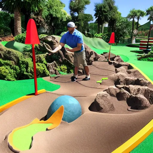 Image similar to dinosaur mini golf, mini put, golf, dinosaurs