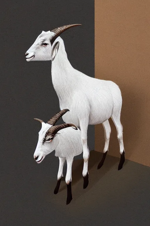 Image similar to illustration of a goat, art by lixin yin