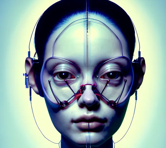 Prompt: hyperrealistic photography of a gorgeous female scientist constructing an empathy machine in the style of jin kagetsu, james jean, chris cunningham, hans bellmer and wlop, highly detailed, face symmetry, masterpiece, award - winning, sharp focus, intricate concept art, ambient lighting, 8 k, artstation