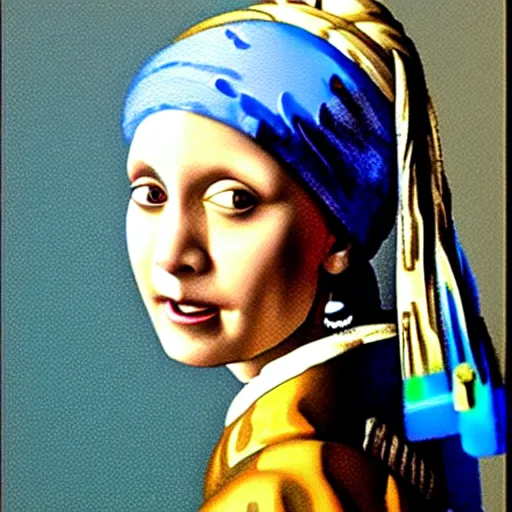 Prompt: monica geller as the girl with the pearl earring