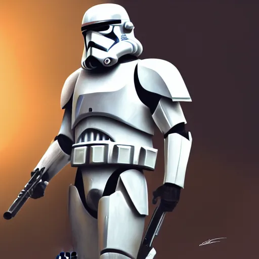 Prompt: clone trooper painting, digital concept art cinematic heroic render dramatic lighting