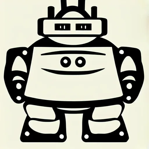Image similar to vector art logo of a very fat robot