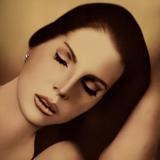 Image similar to Lana del rey album cover, photorealistic