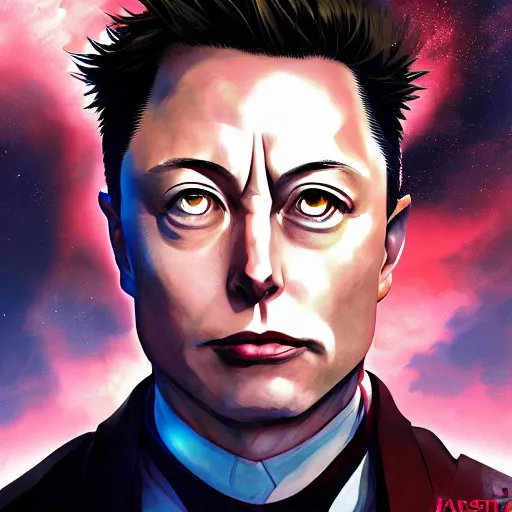 Image similar to anime portrait of evil elon musk as an anime boyby Stanley Artgerm Lau, WLOP, Rossdraws, James Jean, Andrei Riabovitchev, Marc Simonetti, and Sakimichan, trending on artstation