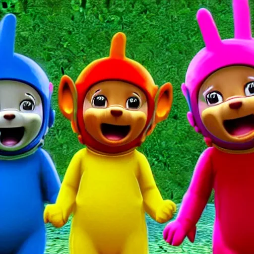 Prompt: The teletubbies on GTA V