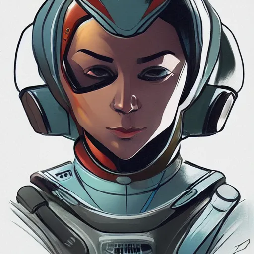 Prompt: concept art, stylized, comic book illustration, human character, space suit, trending on artstation