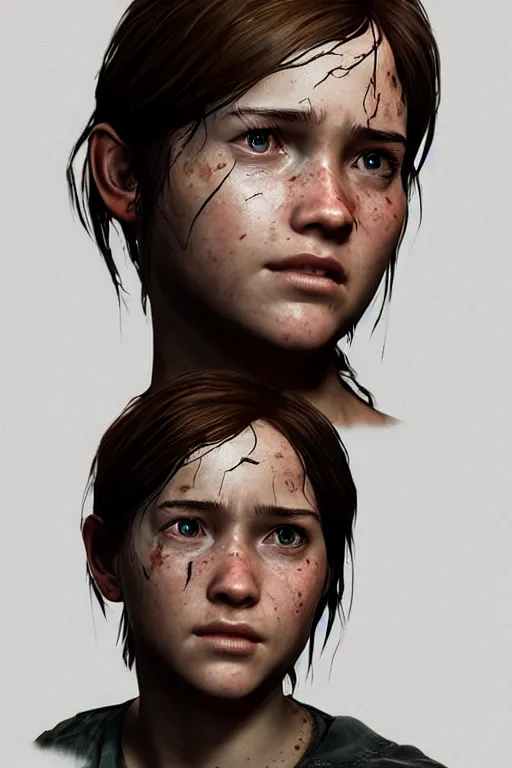 Image similar to ultra detailed facial portrait of ellie from the last of us part 2, micro expressions, highly detailed, trending on artstation, cinematic lightning, sharp focus, illustration, 8 k, elegant