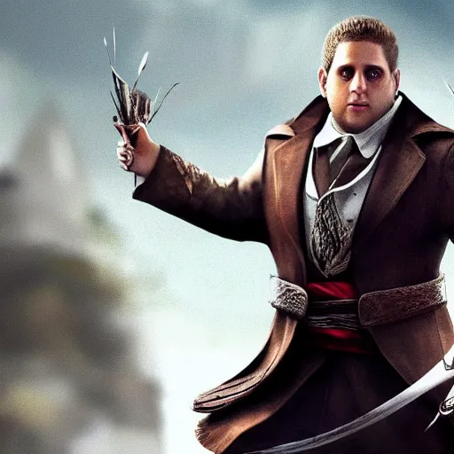 Prompt: jonah hill in assassin's creed