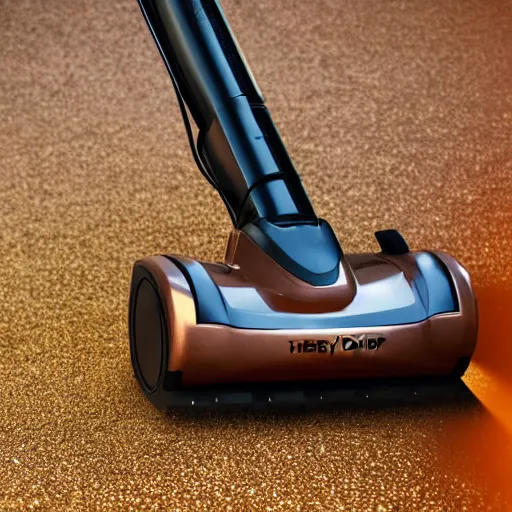 Image similar to Henry Hoover in copper armor illuminated by sun, high definition photography