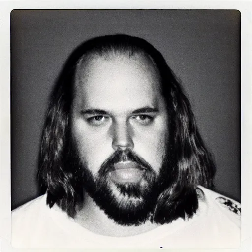 Image similar to Mugshot Portrait of Anything4Views, taken in the 1970s, photo taken on a 1970s polaroid camera, grainy, real life, hyperrealistic, ultra realistic, realistic, highly detailed, epic, HD quality, 8k resolution, body and headshot, film still, front facing, front view, headshot and bodyshot, detailed face, very detailed face