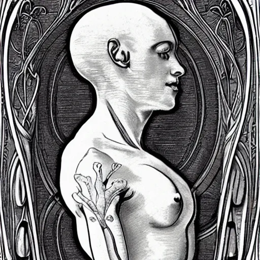 Image similar to An anatomical Venus in Victorian England, art nouveau