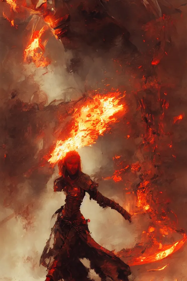 Prompt: The pyromancer by ruan jia