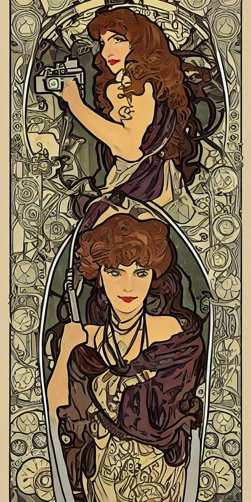 Prompt: art nouveau, Lego Star Wars in the style of alphonse mucha