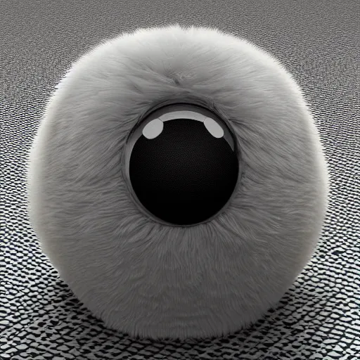 Prompt: 8 ball monster 3 d fancy fluffy