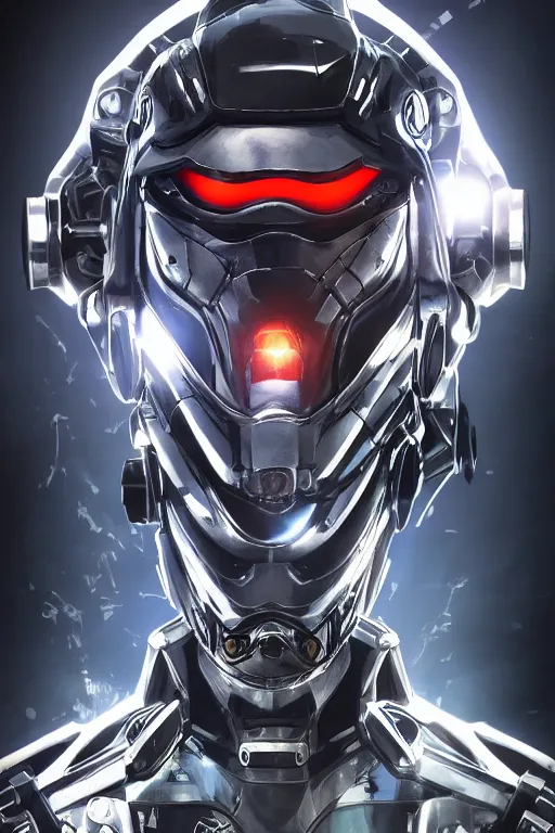 Image similar to cyber cyborg ninja mask helmet metal gear solid artic suit swat commando, global illumination ray tracing hdr fanart arstation by sung choi and eric pfeiffer and gabriel garza and casper konefal, a spectacular view cinematic rays of sunlight comic book illustration, by john kirby