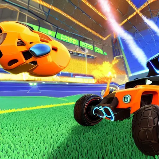 Image similar to fall guys on rocket league