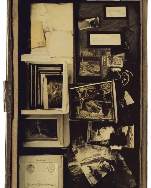 Image similar to a well - lit, detailed museum archive photograph of a memory box by joseph cornell