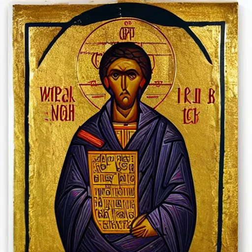 Prompt: Byzantine icon by William Turner