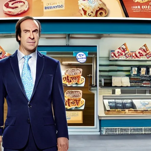 Image similar to Saul Goodman destroys a Cinnabon store