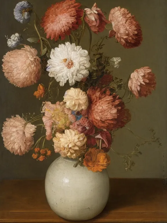 Prompt: Vase of Flowers 1722 Jan van Huysum ,getty museum jan van huysum flowers