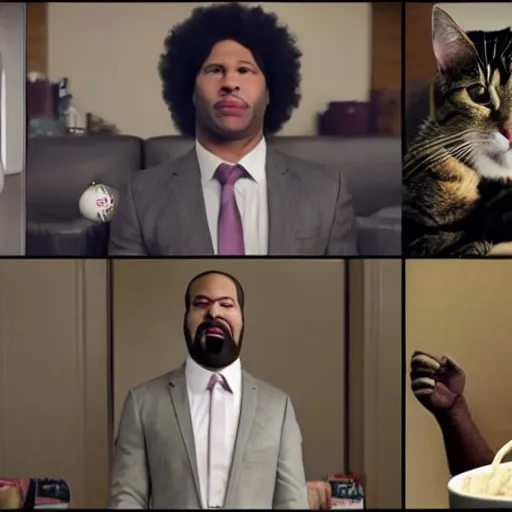 Image similar to key and peele's east west bowl but with cats