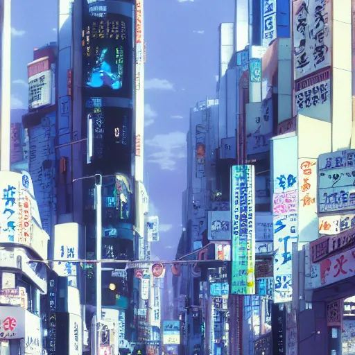 Image similar to a close up of shinjuku by makoto shinkai, beeple and james jean, aya takano color style, 4 k, super detailed, modern, 4 k, symmetrical