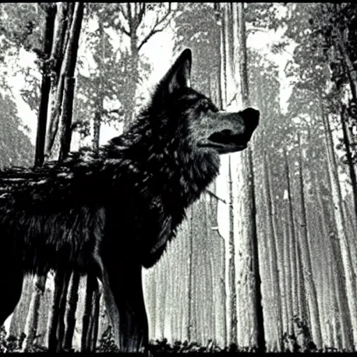 Image similar to giant wolf in blair witch project