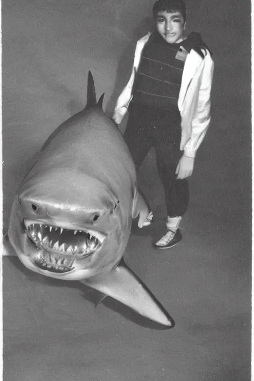 Image similar to highschool photo of a shark