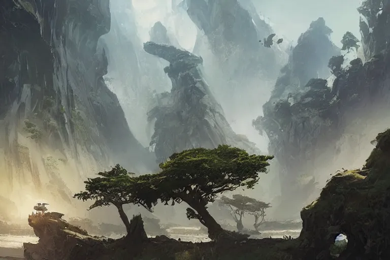 Image similar to a beautiful landscape, uncharted, concept art by greg rutkowski