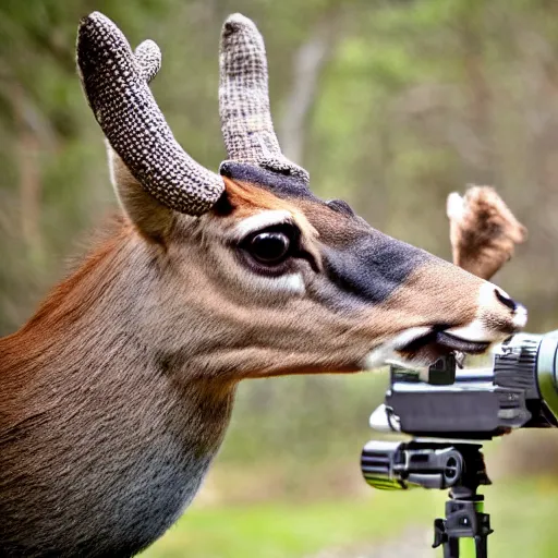 Image similar to a rocket launcher deer animal beast, huge, powerful, scary, anger, rage, canon eos c 3 0 0, ƒ 1. 8, 3 5 mm