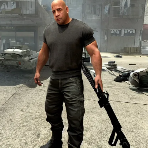 Image similar to vin diesel, as a character in mw 2