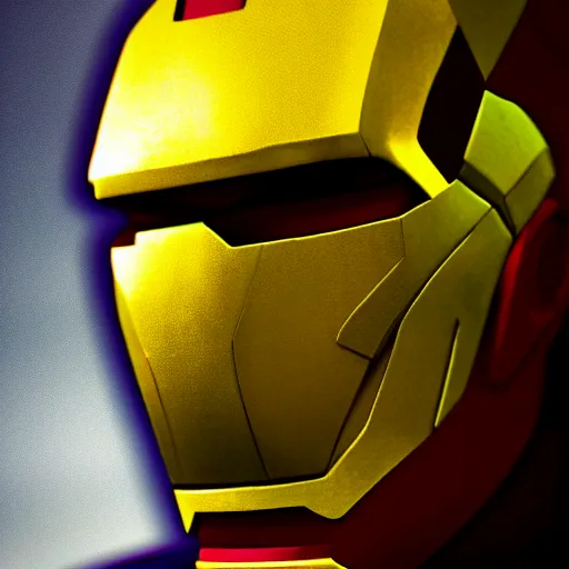 Image similar to macro shot pixel art head of iron man