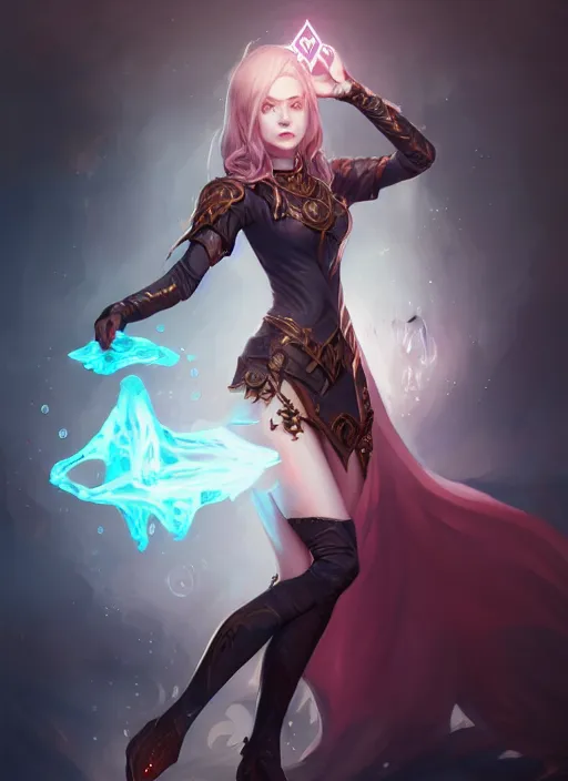 Dark Fantasy Female Magician Magic Orbs Magic Water Stable