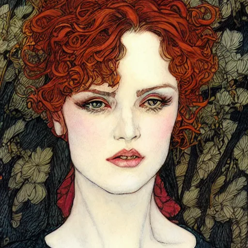 Prompt: Female Portrait, by Rebecca Guay.