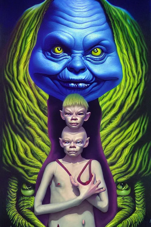 Prompt: a hyperrealistic painting of evil version of the never ending story, cinematic thriller by chris cunningham, lisa frank, richard corben, highly detailed, vivid color,