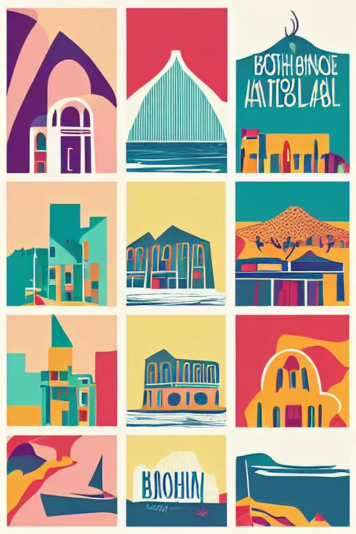 Image similar to minimalist boho style art of colorful cape town, illustration, vector art