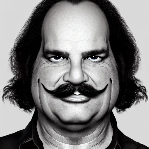 Prompt: Hansi Hinterseer and Ron Jeremy face morph, close up, ultra detailed, 4K