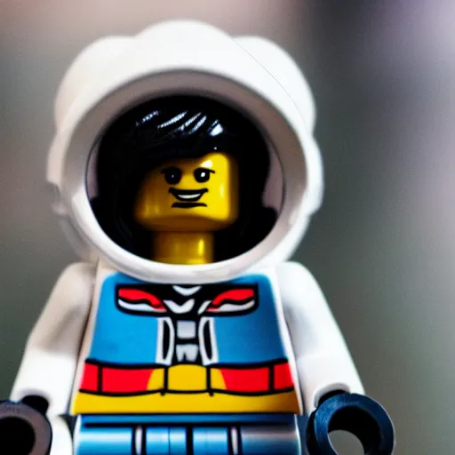 Image similar to closeup shot of lego astronaut that looks kind of like 2 1 savage ( eos 5 ds r, iso 1 0 0, f / 8, 1 / 1 2 5, 8 4 mm, postprocessed, bokeh )