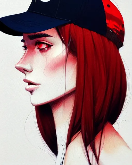 Image similar to a ultradetailed beautiful portrait panting of a stylish woman wearing a snapback, by conrad roset, greg rutkowski and makoto shinkai, trending on artstation