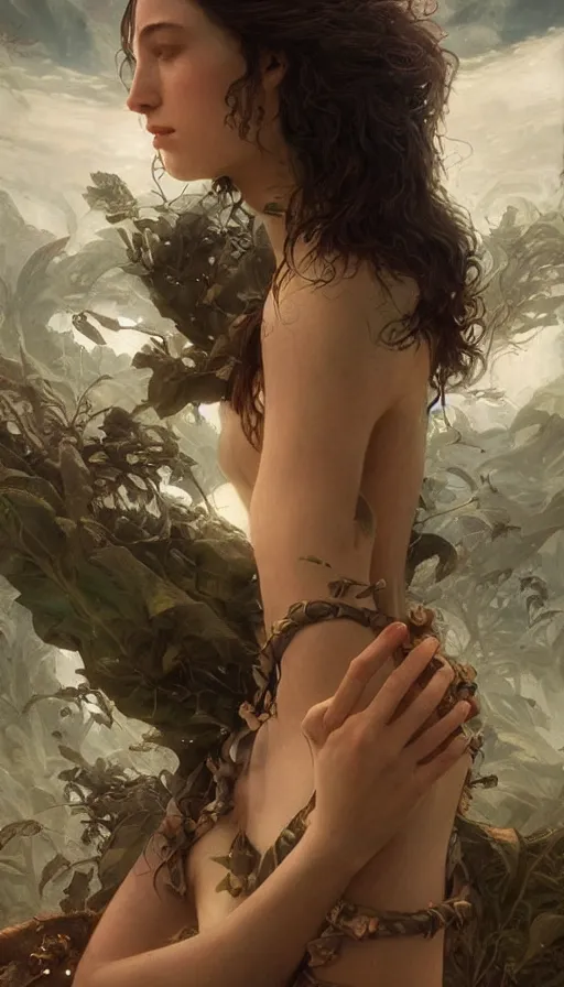 Prompt: epic masterpiece sweet dreams, sweaty skin, hyperrealistic, octane render, cinematic, night, moon, beautiful face and flawless skin, perfect hands, 5 fingers, emerald by Edgar Maxence and Ross Tran and Michael Whelan, Lorenzo Sperlonga Legends of Runeterra