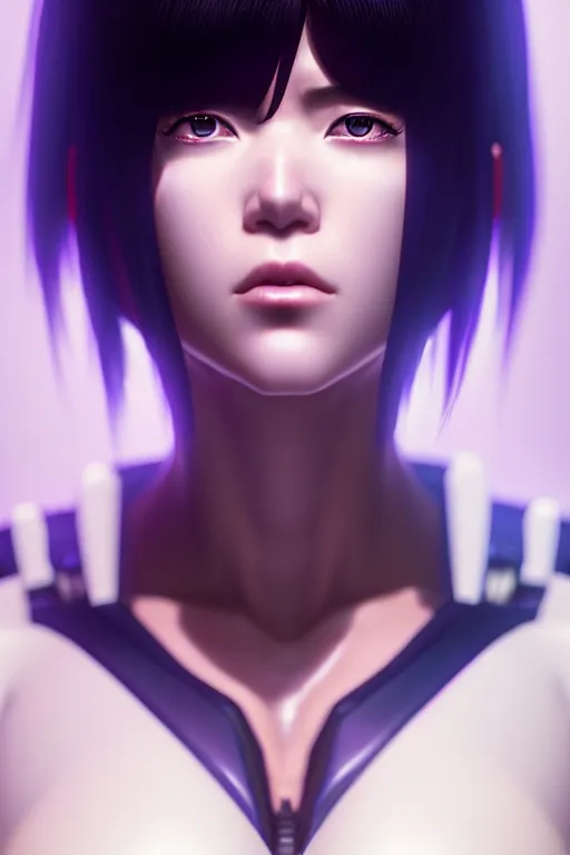 Prompt: a film still portrait of a motoko kusanagi ghost in the shell, finely detailed features : : as motoko kusanagi by pixar : : by ilya kuvshinov, rossdraws, artgerm, maxim cover, octane render, cgi, volumetric lighting, anti aliasing, raytracing : :